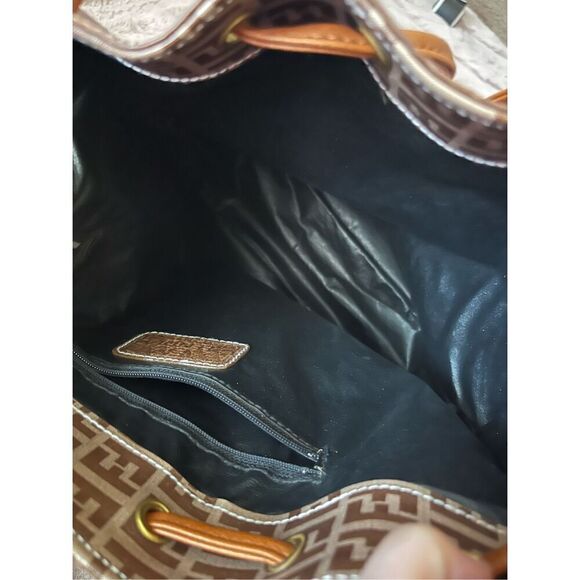 Vintage Fendi Women's Mon Tresor FF Motif Mini Bucket Bag Brown Cream - Picture 6 of 6